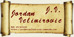 Jordan Velimirović vizit kartica